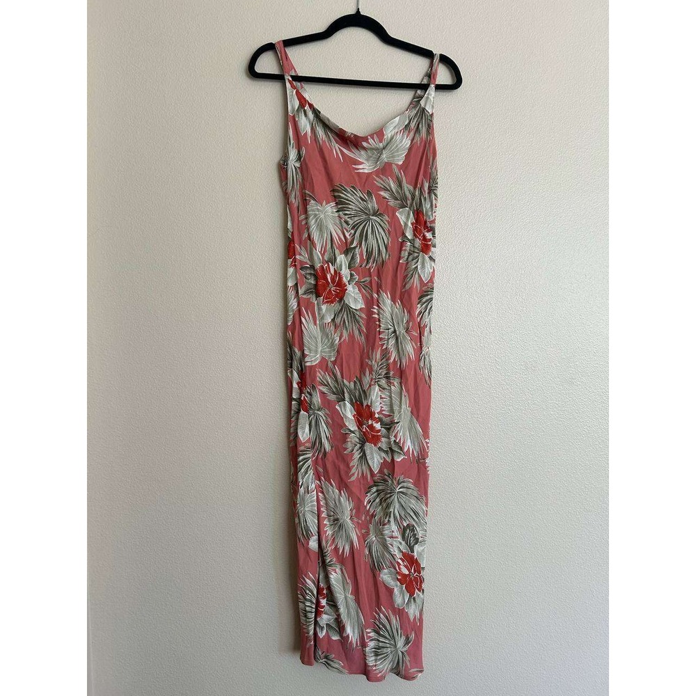 Loco Lindo Tropical Floral Maxi Slip Dress M Made USA Boho Beach Resortwear - Picture 2 of 4